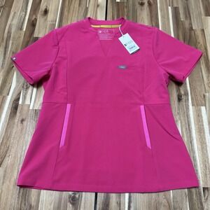 Figs Scrub Top Womens L Slim Pink Technical Collection Performance Nursing NWT‎